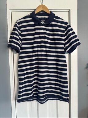 J.Crew Factory Slim Soft-Touch Polo - Navy Stripe size L